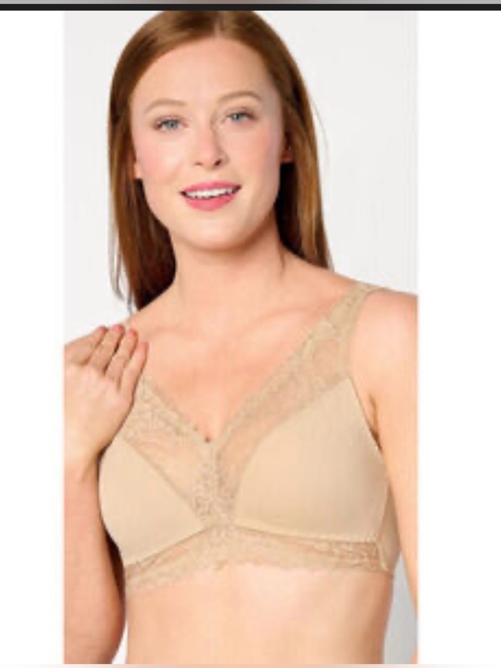 Breezies Lace-Trim Wire-Free Bra